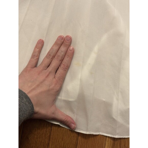 Sandro Paris Cruise Midi Dress Pleated Skirt A Line Button White Green Size 1 S - Picture 11 of 11